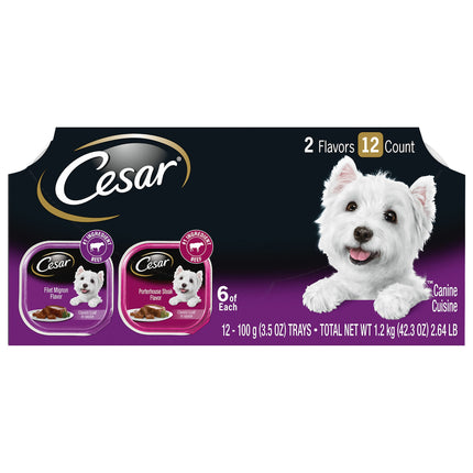 Cesar Dog Food Can Select Filet Mignon & Porterhouse Variety - 42 OZ 2 Pack