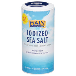 Hain Iodized Sea Salt - 21 OZ 8 Pack
