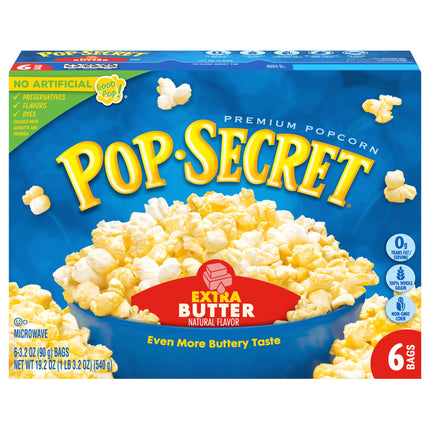Pop-Secret Popcorn Microwavable Extra Butter - 19.2 OZ 6 Pack