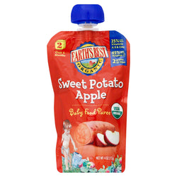 Earth's Best Organic Stage 2 Puree Sweet Patota Apple - 4 OZ 12 Pack