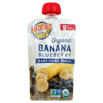 Earth's Best Organic Puree Stage 2 Blueberry Banana - 4 OZ 12 Pack