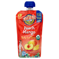 Earth's Best Organic Stage 2 Puree Peach Mango - 4 OZ 12 Pack