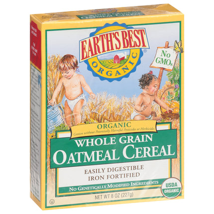 Earth's Best Organic Whole Grain Oatmeal Cereal - 8 OZ 12 Pack