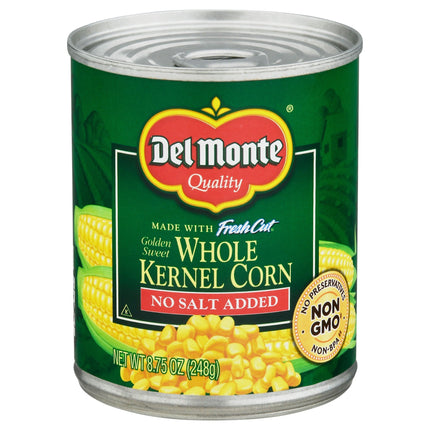 Del Monte Vegetables Fresh Cut Whole Kernel Corn No Salt Added - 8.75 OZ 12 Pack