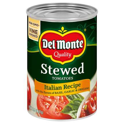 Del Monte Tomatoes Stewed Italian Recipe - 14.5 OZ 12 Pack