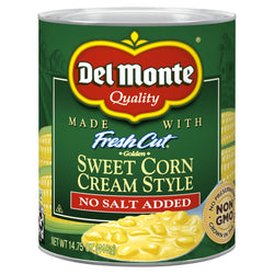 Del Monte Vegetables Fresh Cut Sweet Corn Cream Style No Salt Added - 14.75 OZ 12 Pack