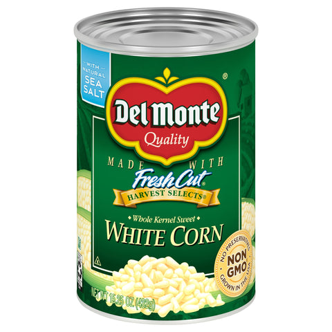 Del Monte Vegetables Fresh Cut Whole Kernel White Corn - 15.25 OZ 12 Pack