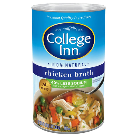 College Inn Broth 40% Less Sodium Chicken - 48 OZ 12 Pack