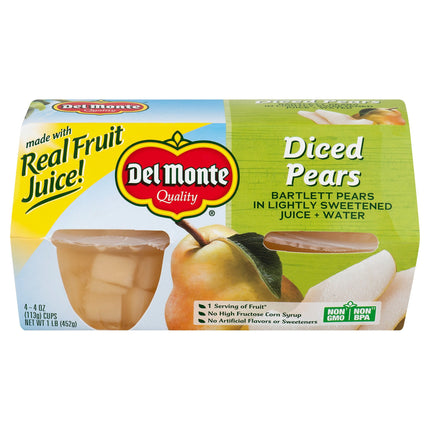 Del Monte Fruit Cups Diced Pears - 16 OZ 6 Pack