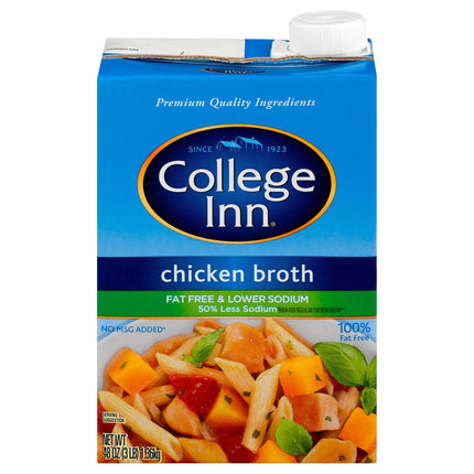 College Inn Broth Fat Free & 50% Less Sodium Chicken - 48 OZ 8 Pack