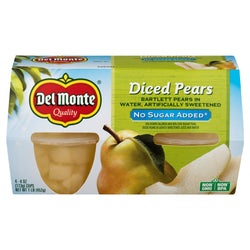 Del Monte Fruit Cups Diced Pears No Sugar Added - 16 OZ 6 Pack