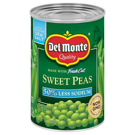Del Monte Vegetables Fresh Cut Sweet Peas Low Salt - 15 OZ 12 Pack