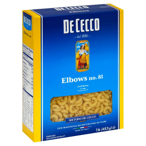 Dececco Elbow Pasta - 16 OZ 20 Pack