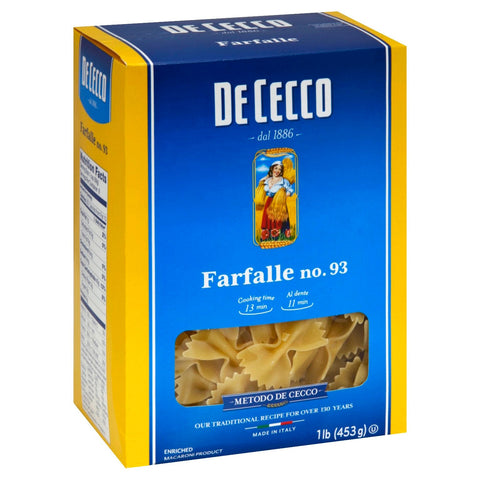 Dececco Farfalle Pasta - 16 OZ 12 Pack