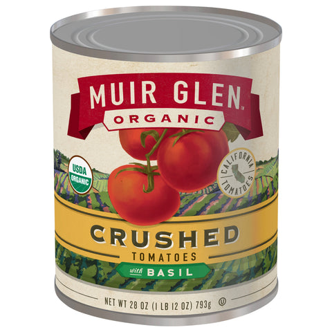 Muir Glen Organic Crushed Tomatoes With Basil - 28 OZ 12 Pack