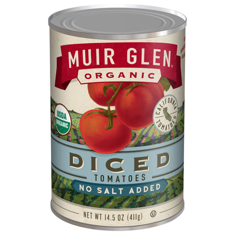 Muir Glen Organic No Salt Added Fire Roasted Diced Tomatoes - 14.5 OZ 12 Pack