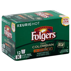 Folgers Coffee K-Cup Lively Colombian Decaffeinated - 3.81 OZ 6 Pack