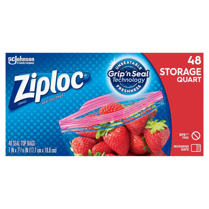 Ziploc Storage Bags Quart - 48 CT 9 Pack