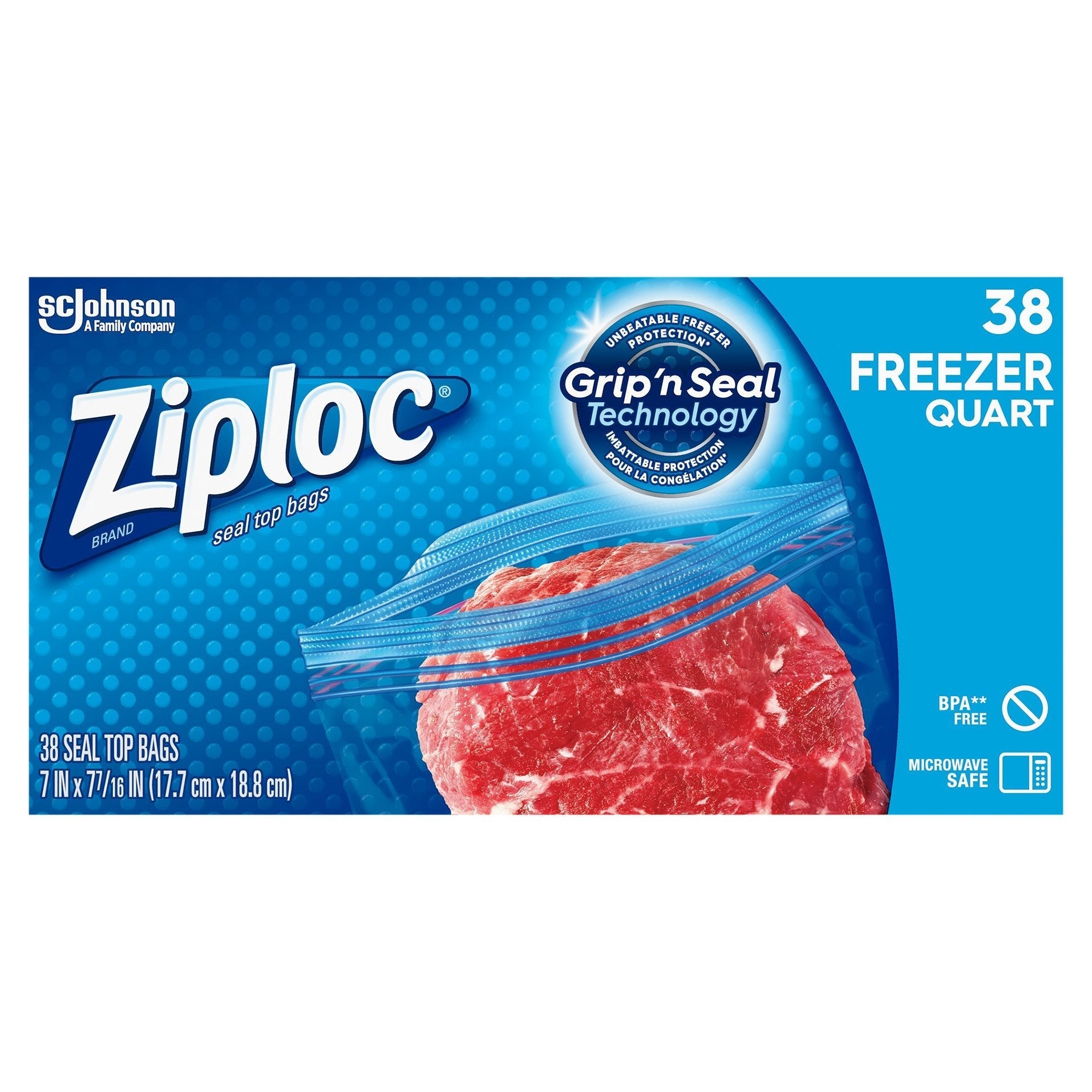 Ziploc Storage Bags Freezer Quart - 38 CT 9 Pack – StockUpExpress