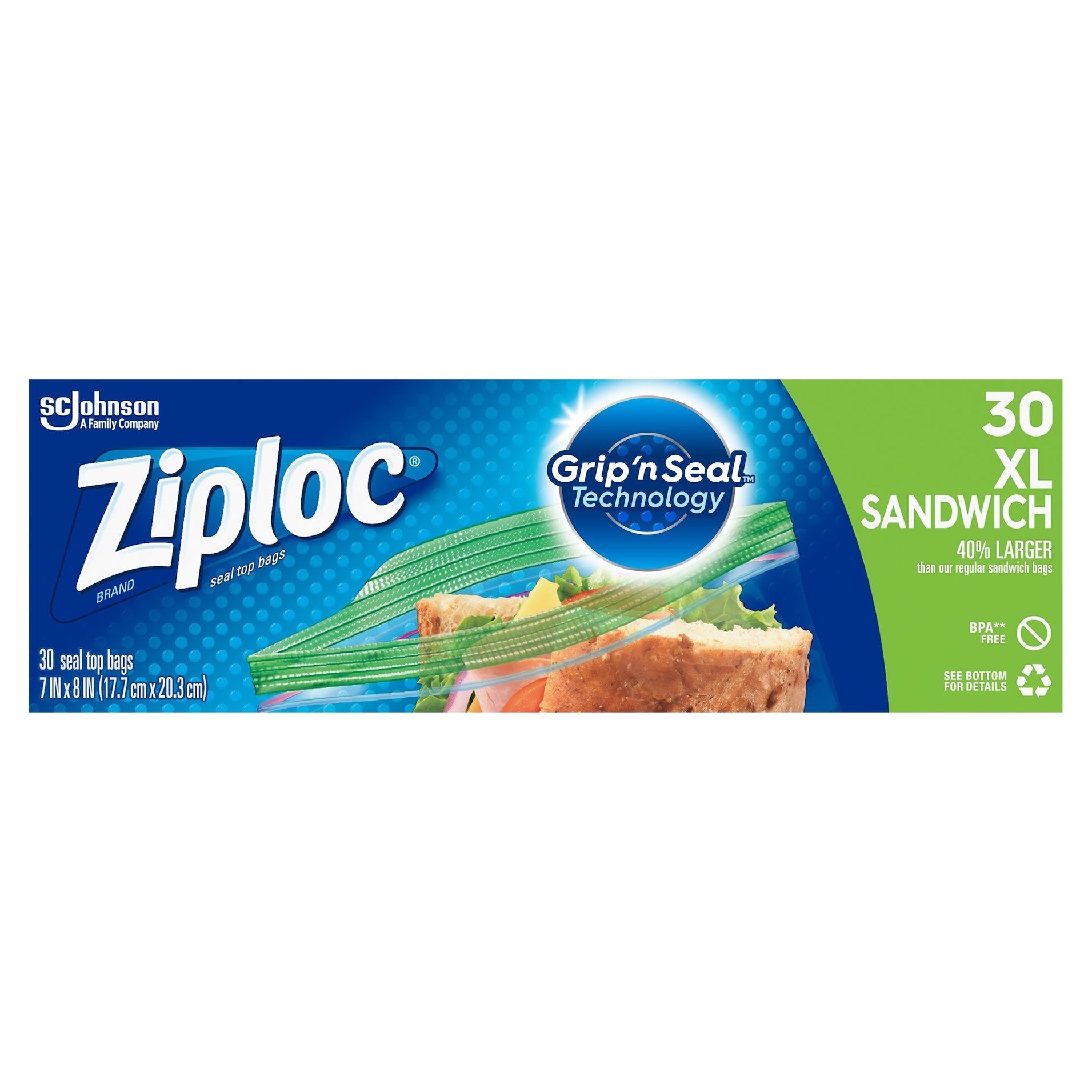 Extra Large Sandwich Bags - 30 Pack