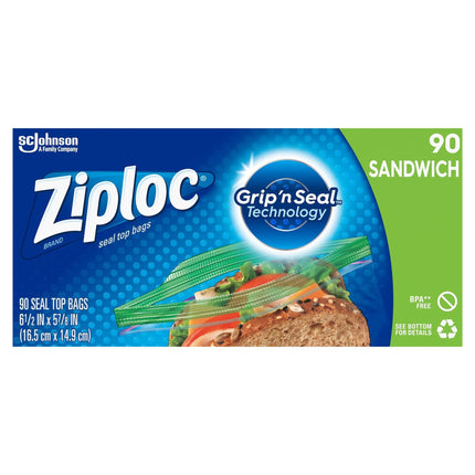 Ziploc Sandwich Bags - 90 CT 12 Pack