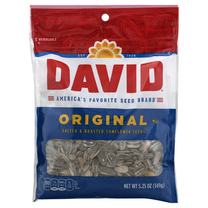 David Roasted & Salted Sunflower Seeds - 5.25 OZ 12 Pack