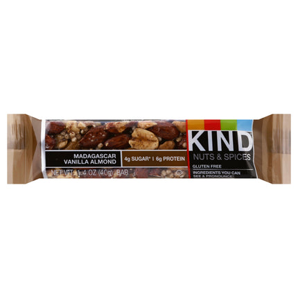 Kind Nuts & Spices Madagascar Vanilla Almond Bar - 1.4 OZ 12 Pack