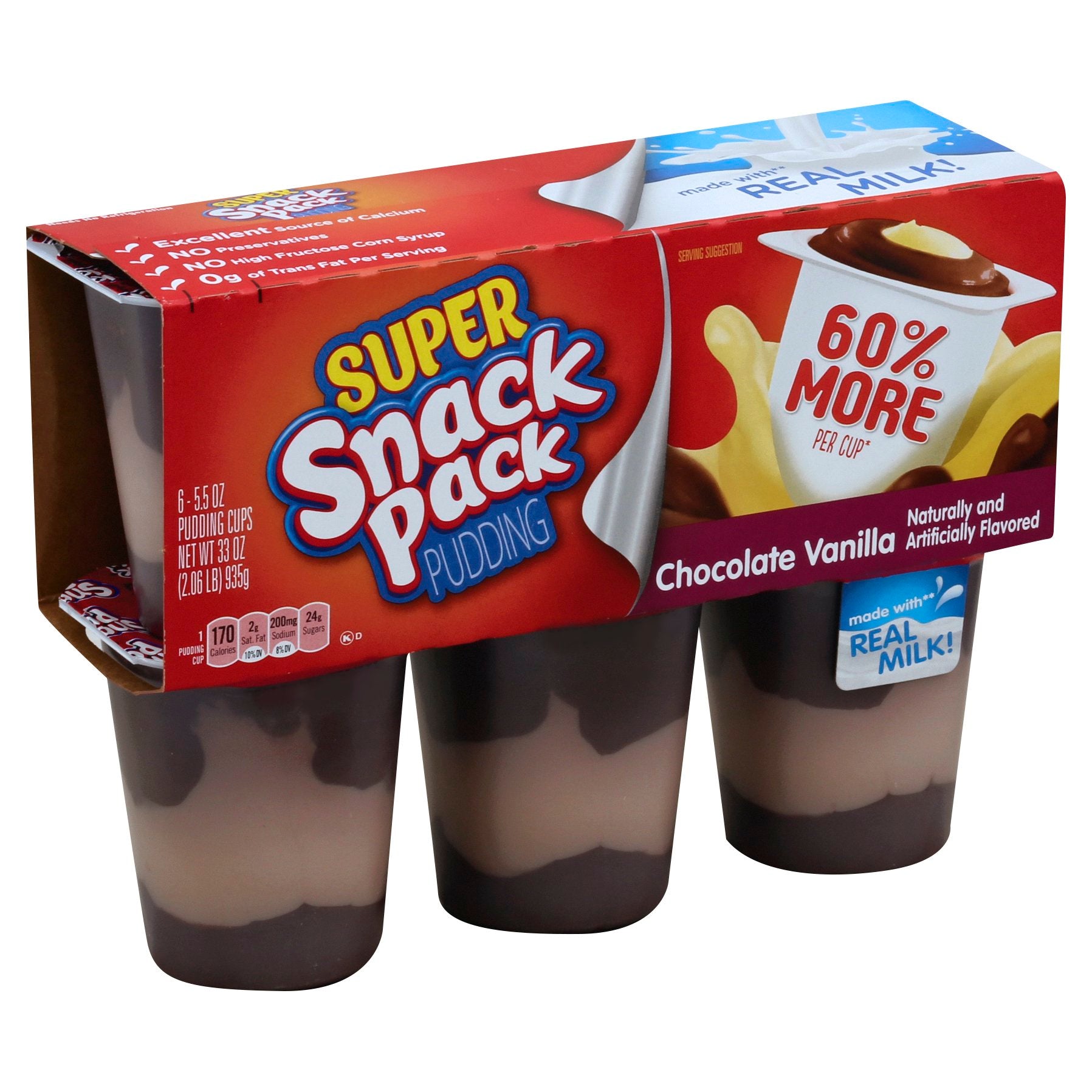 Super Snacker Snack Pack Chocolate Vanilla Super Snack Pack - 33 OZ 8 Pack ...