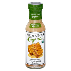 Brianna's Organic Honey Ginger Vinaigrette Dressing - 10 FZ 6 Pack