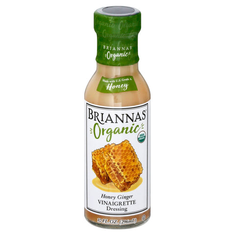 Brianna's Organic Honey Ginger Vinaigrette Dressing - 10 FZ 6 Pack