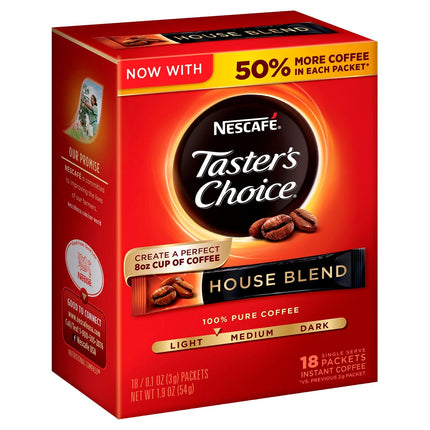 Nescafe Taster's Choice Instant Coffee Regular House Blend Sticks - 1.9 OZ 8 Pack