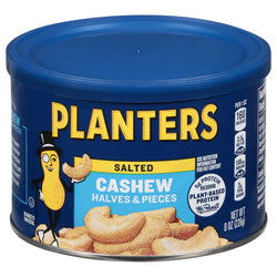 Planter's Nuts Cashews Halves & Pieces Deluxe Sea Salt - 8 OZ 12 Pack