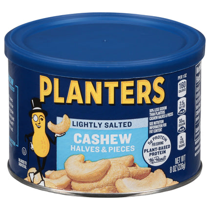 Planter's Nuts Cashews Halves & Pieces Deluxe Lightly Salted Sea Salt - 8 OZ 12 Pack