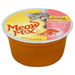 Meow Mix Tender Favorites Salmon & Crab Meat - 2.75 OZ 12 Pack