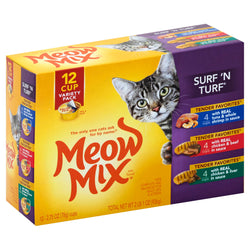 Meow Mix Surf 'N Turf Variety Pack - 33 OZ 4 Pack