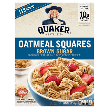 Quaker Oatmeal Squares Brown Sugar - 14.5 OZ 12 Pack
