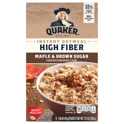 Quaker Oatmeal Brown Sugar High Fiber - 12.6 OZ 12 Pack