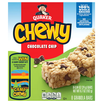 Quaker Bar Granola Chewy Chocolate Chip - 6.7 OZ 12 Pack