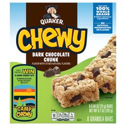 Quaker Bar Granola Chewy Dark Chocolate Chunk - 6.7 OZ 12 Pack