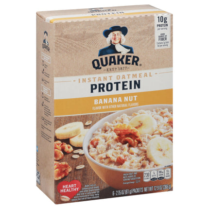 Quaker Instant Oatmeal Protein Banana Nut - 12.9 OZ 6 Pack