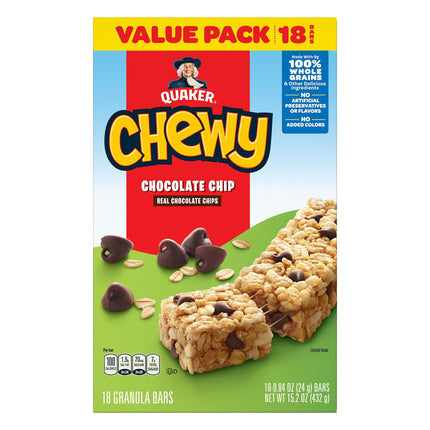 Quaker Chewy Chocolate Chip Granola Bars - 15.2 OZ 12 Pack