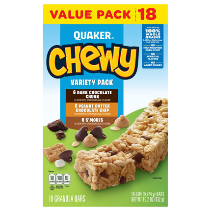 Quaker Chewy Granola Bars Variety - 15.2 OZ 12 Pack