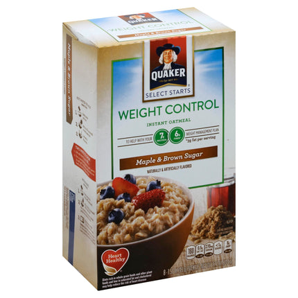Quaker Oatmeal Weight Control Maple Brown Sugar - 12.1 OZ 12 Pack