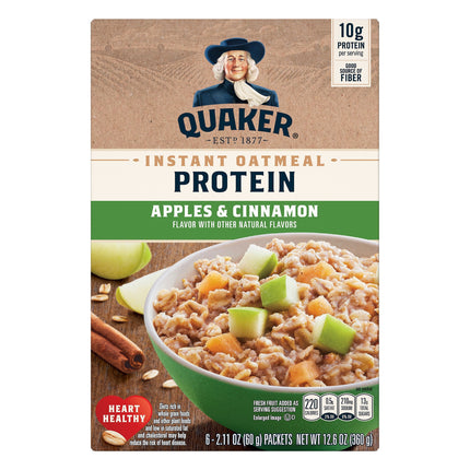 Quaker Protein Instant Oatmeal Apples & Cinnamon - 12.6 OZ 6 Pack