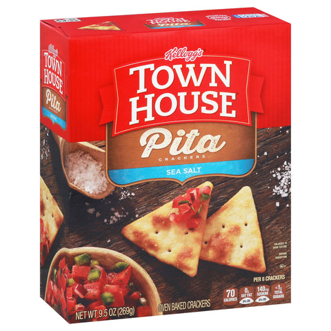Kellogg's Town House Pita Sea Salt - 9.5 OZ 12 Pack