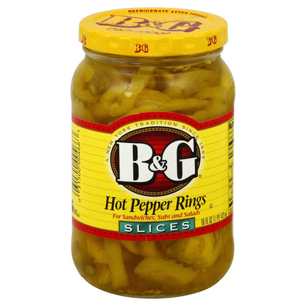 B&G Peppers Hot Rings Slices - 16 FZ 12 Pack