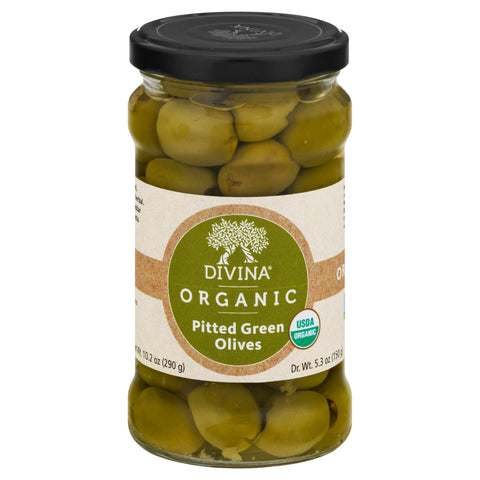 Divina Organic Pitted Green Olives - 5.3 OZ 6 Pack
