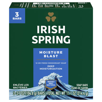 Irish Spring Soap Bar Moisture Blast - 11.25 OZ 18 Pack