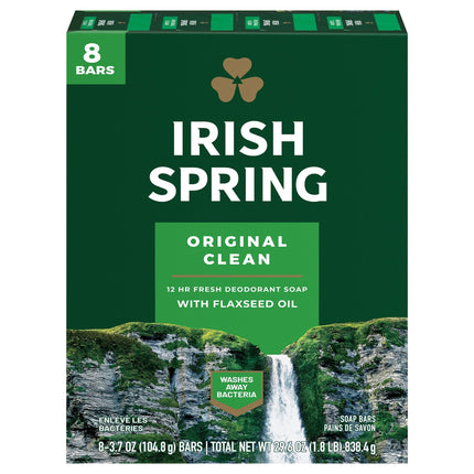 Irish Spring Soap Bar Original Clean - 29.6 OZ 9 Pack
