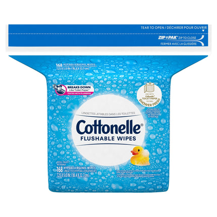 Cottonelle Flushable Wipes - 168 CT 8 Pack